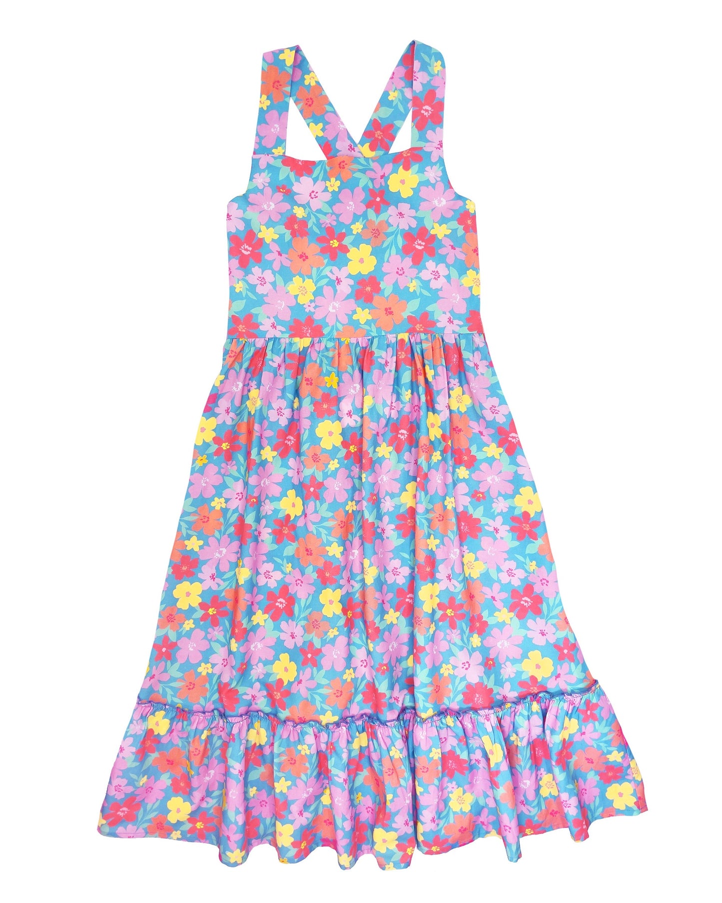 Springtime Floral Coast Line Maxi Dress