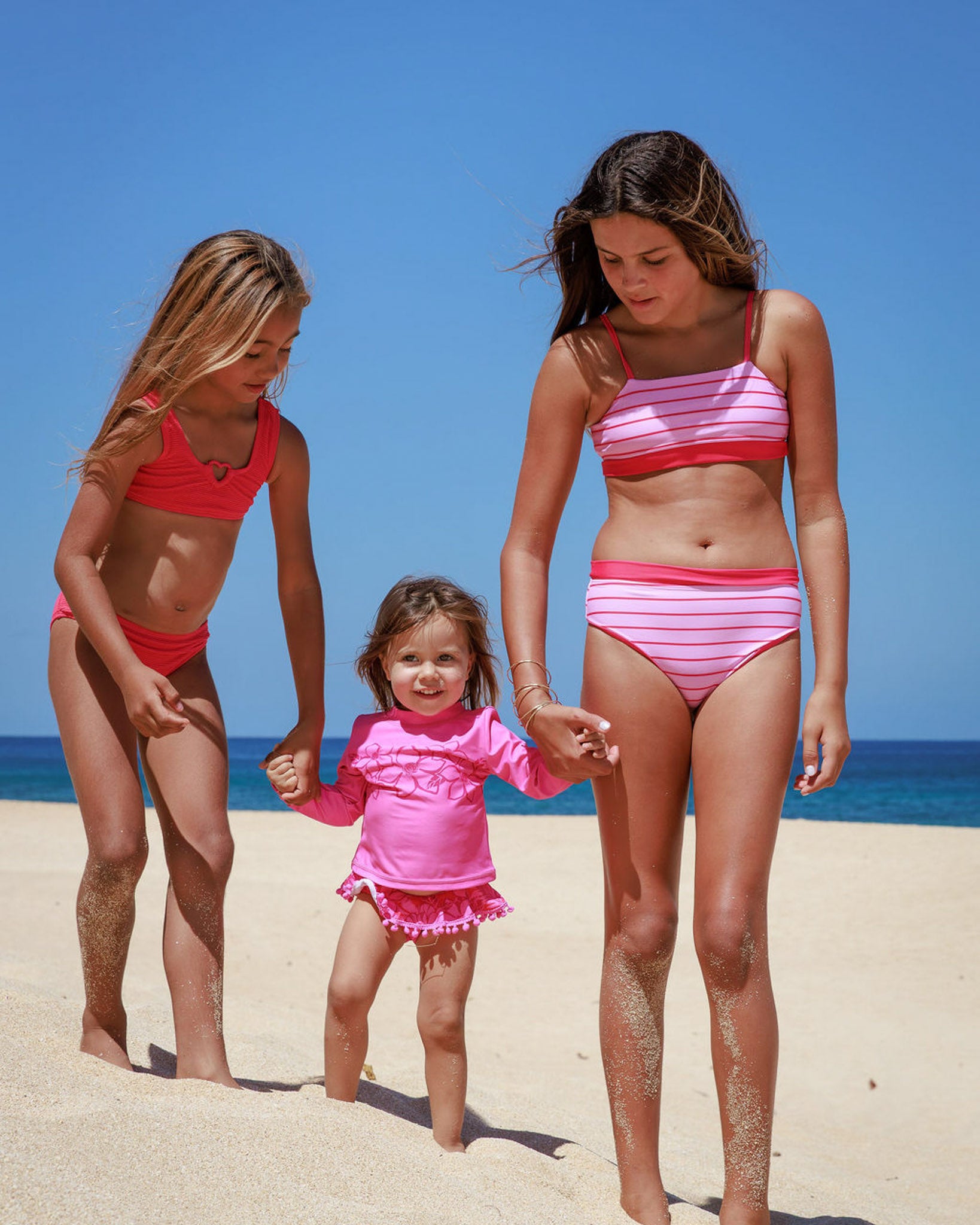 Sandy Toes Rashguard Swim Set - Tropical Punch - Feather 4 Arrow