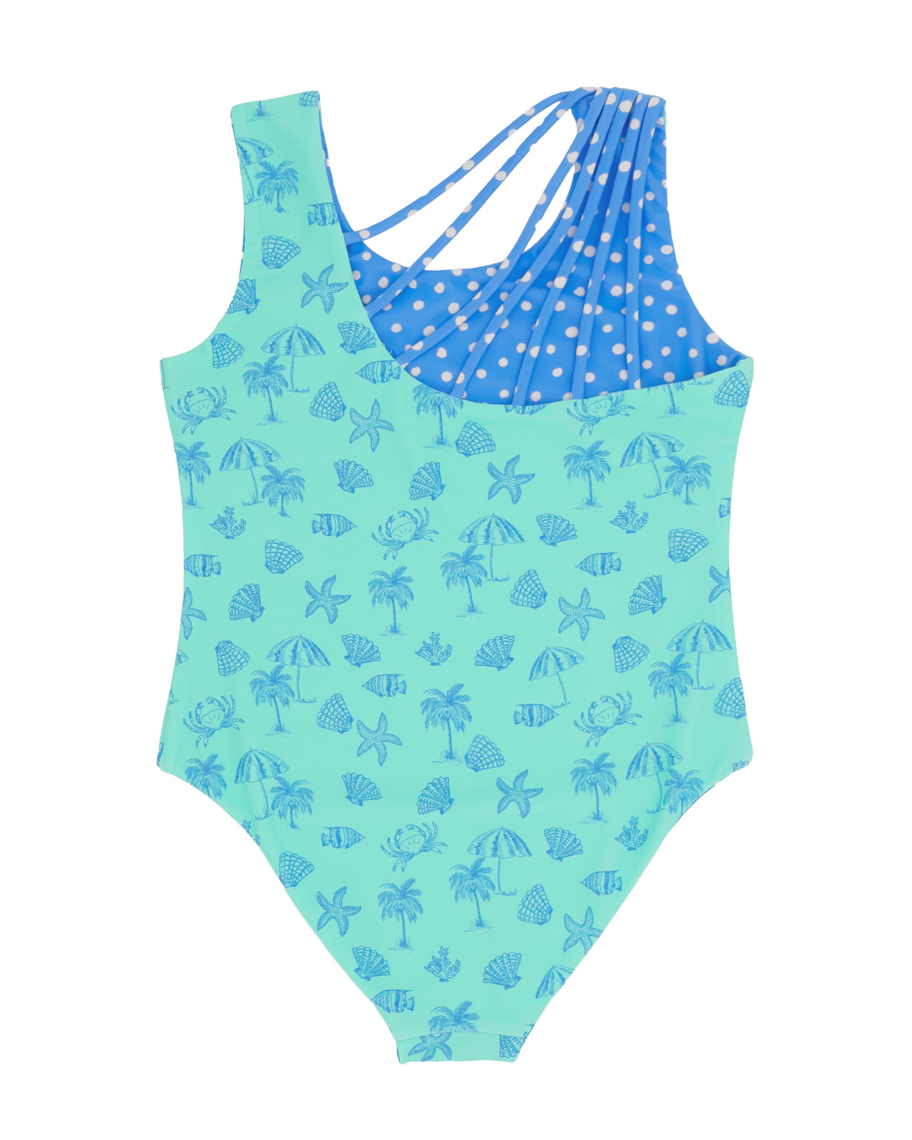 Girl's Summer Sun Reversible One-Piece - Sandy Shores – Feather 4