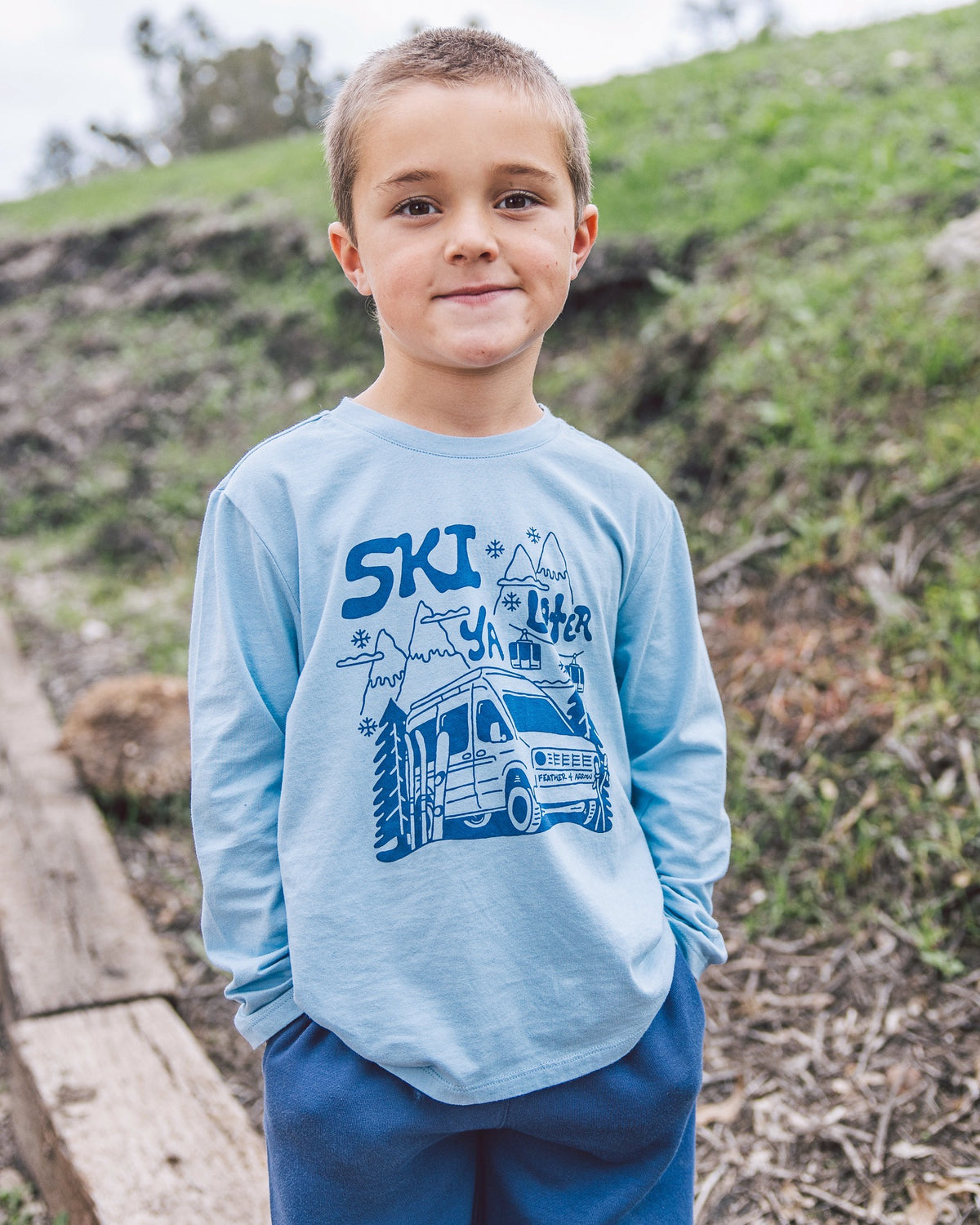 Ski Ya Later Ls Tee - Celestial Blue - Feather 4 Arrow