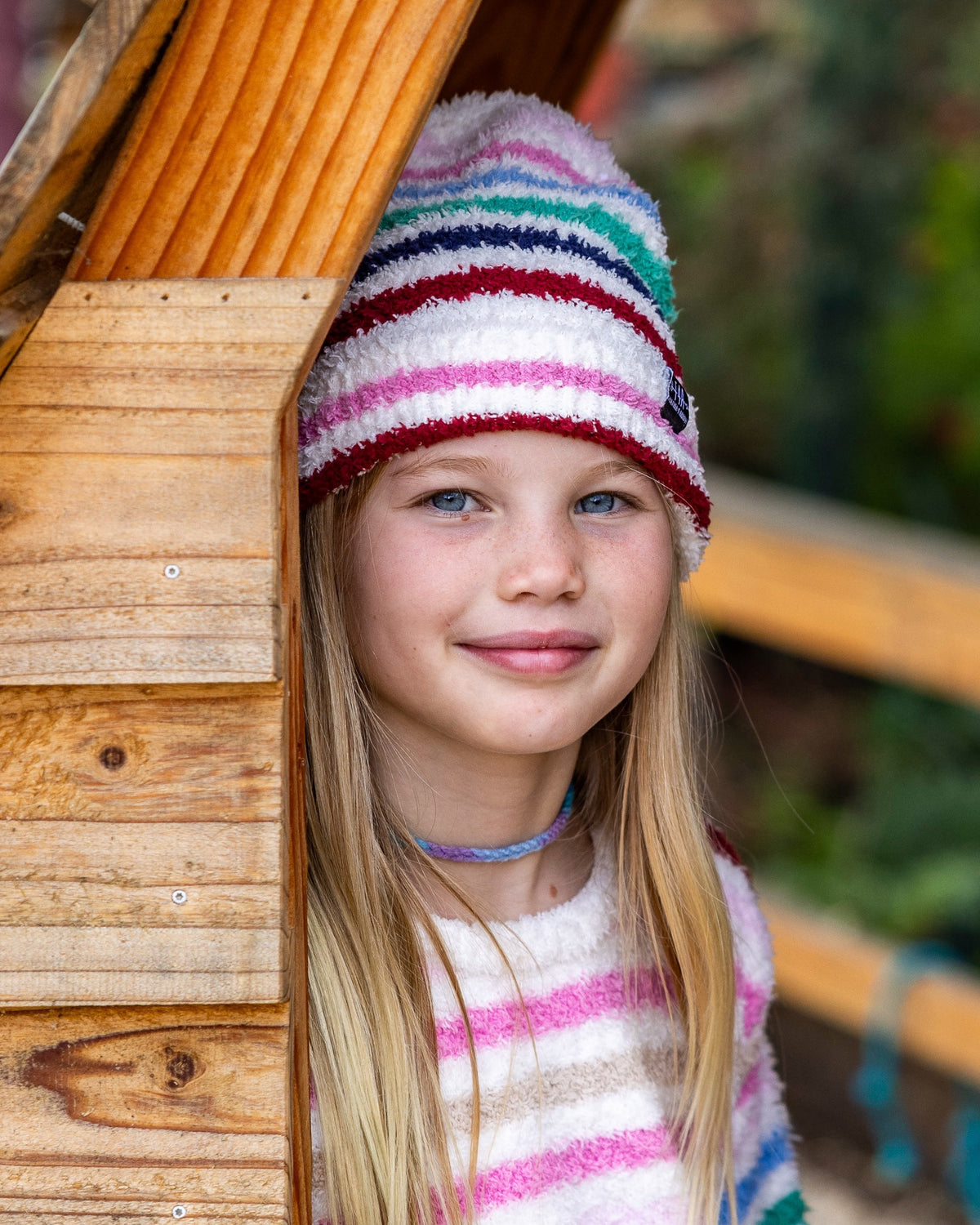 Tate Stripe Beanie - Multi Plush - Feather 4 Arrow