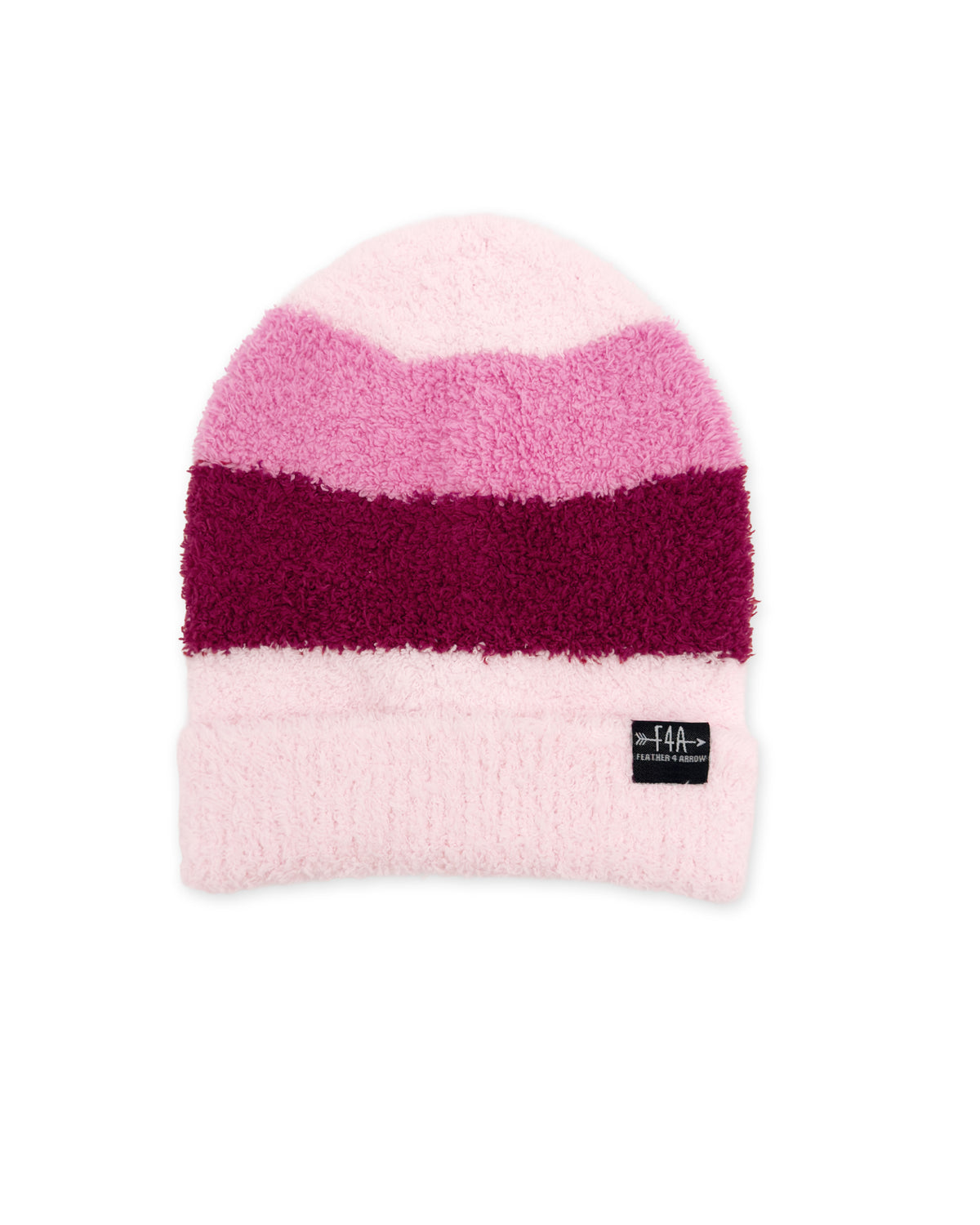 Tate Stripe Beanie - Pink Marshmallow Plush - Feather 4 Arrow