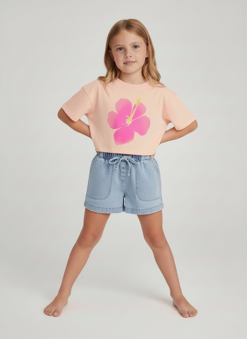 Boxy Tee - Hibiscus - Feather 4 Arrow