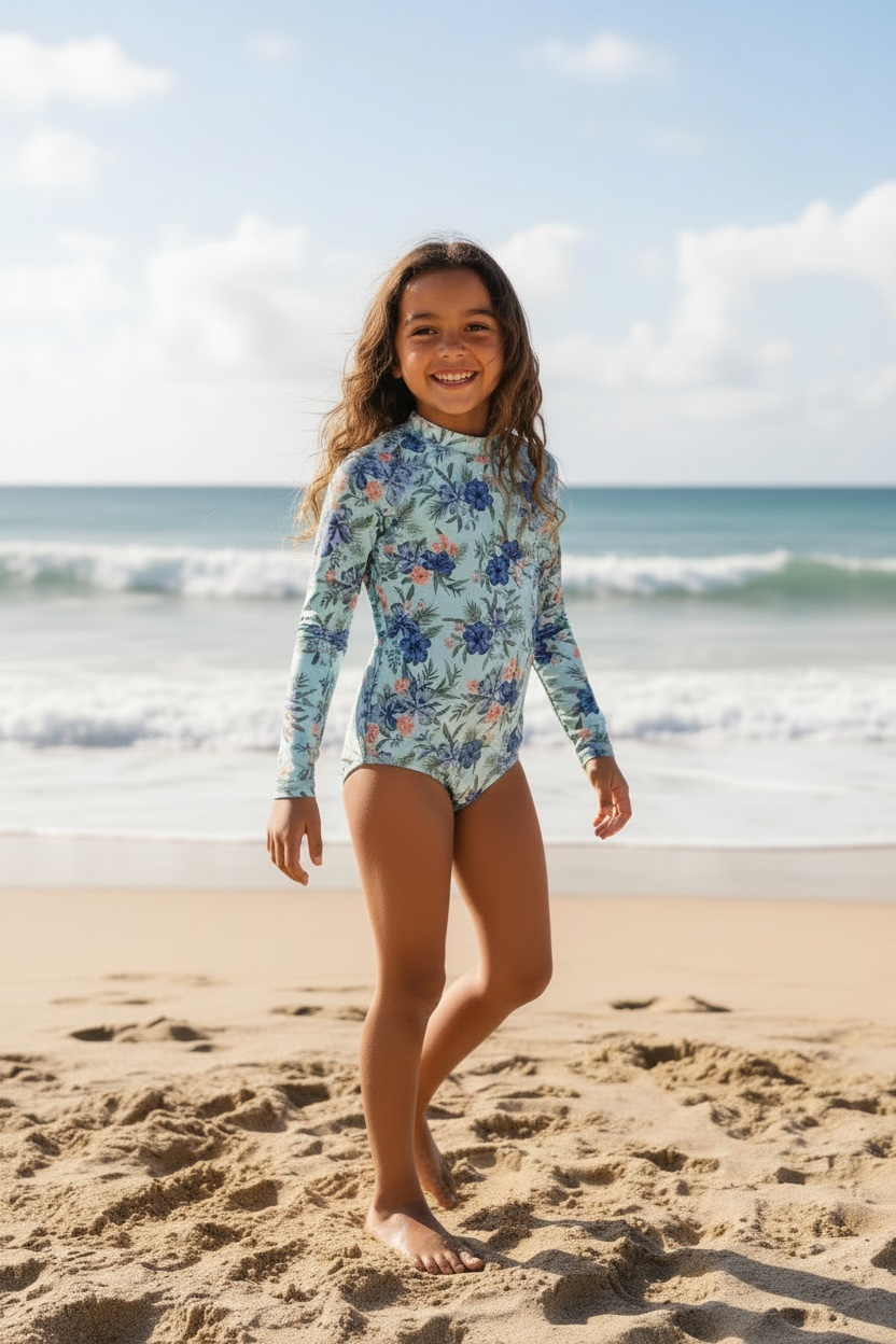 Girl's Wave Chaser One-Piece Rashguard - Paradise – Feather 4 Arrow