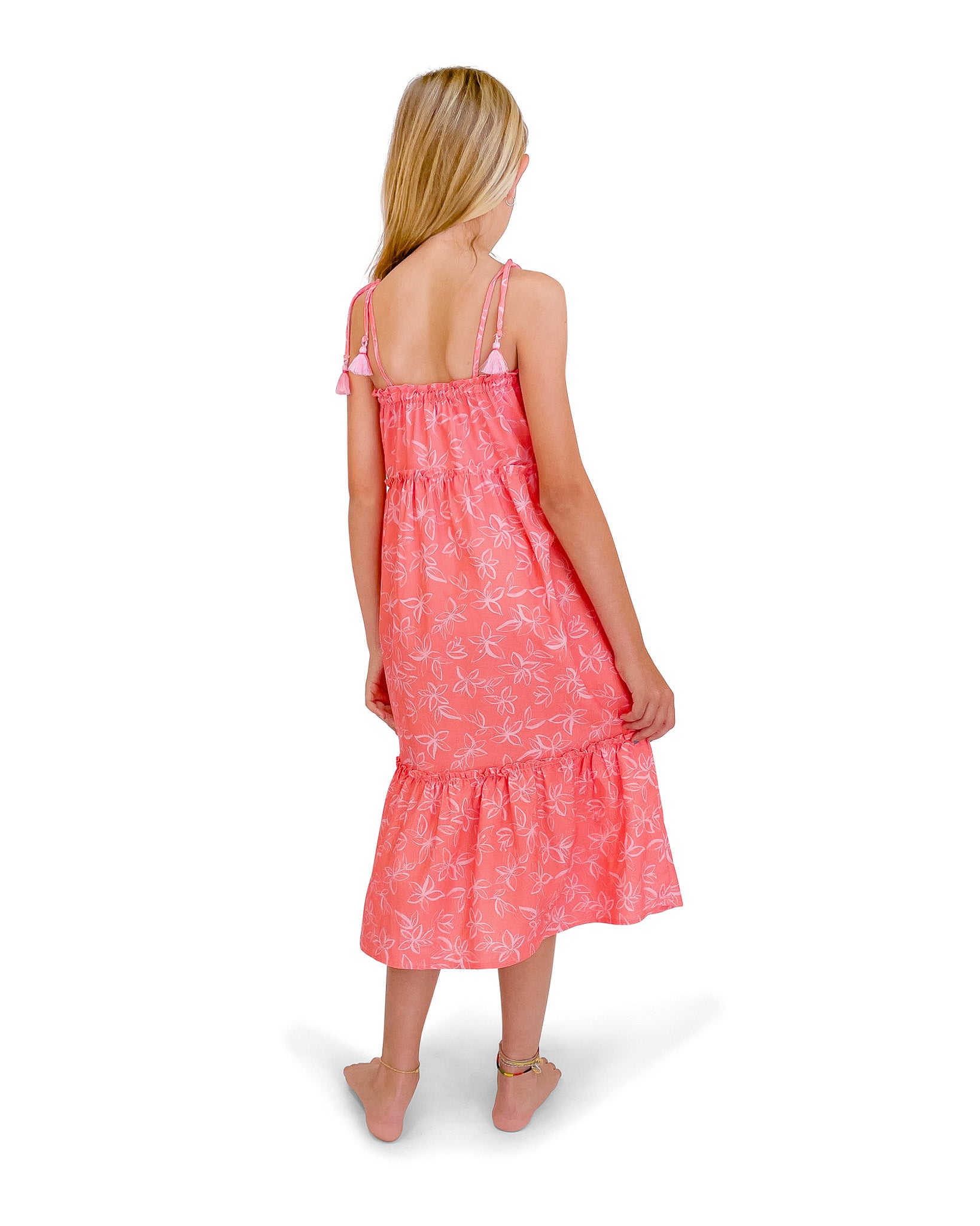 KIDS SHIRRED BUTTON THROUGH MAXI DRESS 4-10 DAISY CHAINS main image 1