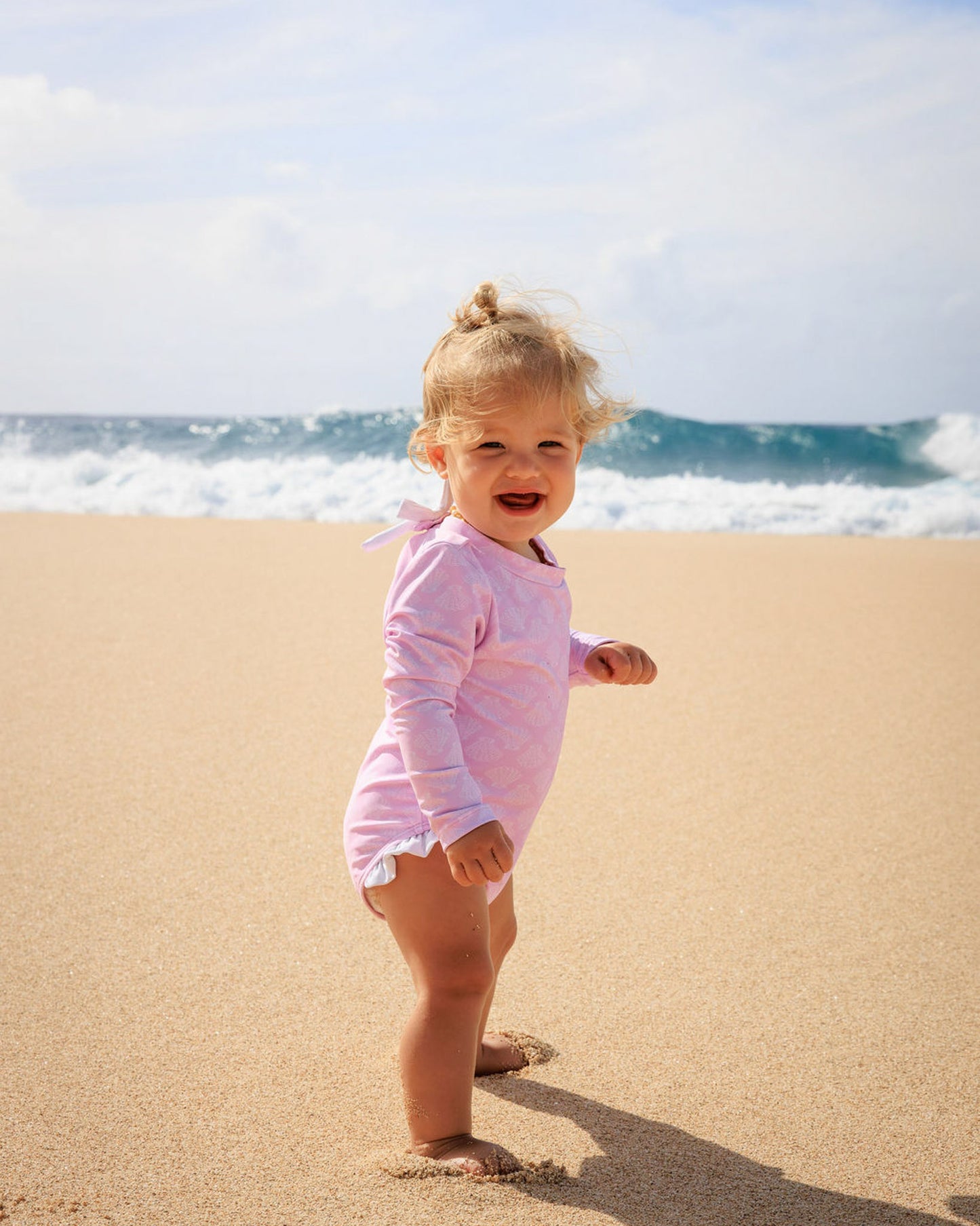 Coastal Cutie One-Piece Rashguard  - Shell Yeah - Feather 4 Arrow